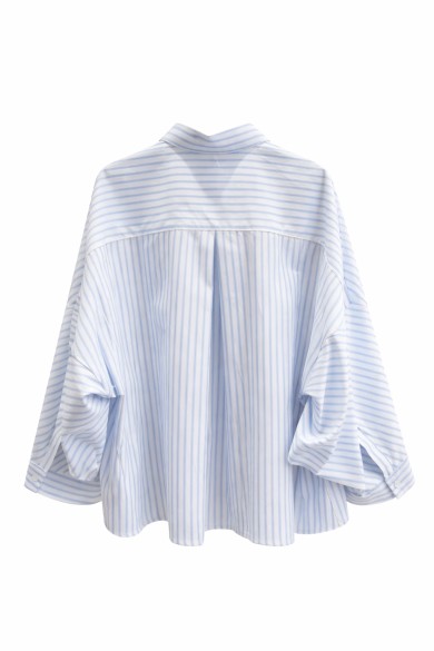 CAMISA OVERSIZE DE RAYAS MANGA AMPLIA COLOR AZUL FBZHY-2602