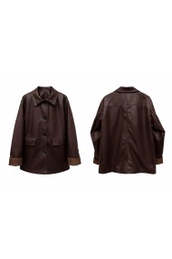 CHAQUETA EFECTO PIEL CON BOTONES ESTILO CASUAL VARIOS COLORES TY-M9232-1