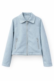 CHAQUETA EFECTO PIEL CON CREMALLERA ESTILO CASUAL VARIOS COLORES TY-M9215