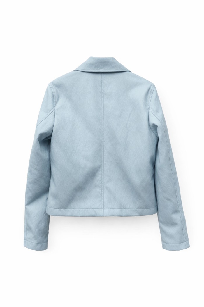 CHAQUETA EFECTO PIEL CON CREMALLERA ESTILO CASUAL VARIOS COLORES TY-M9215