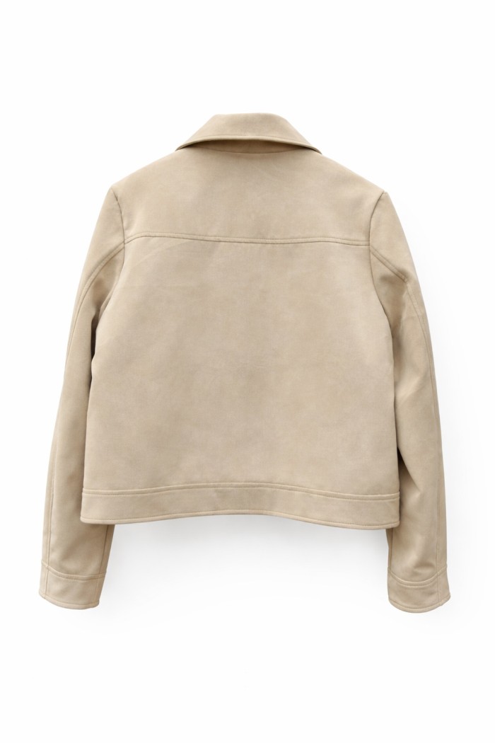 CHAQUETA EFECTO ANTE CON CREMALLERA Y BOLSILLOS VARIOS COLORES TY-M9109
