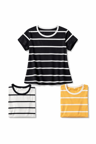 CAMISETA DE RAYAS MANGA CORTA VARIOS COLORES TY-K1828