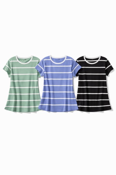 CAMISETA DE RAYAS MANGA CORTA VARIOS COLORES TY-K1832