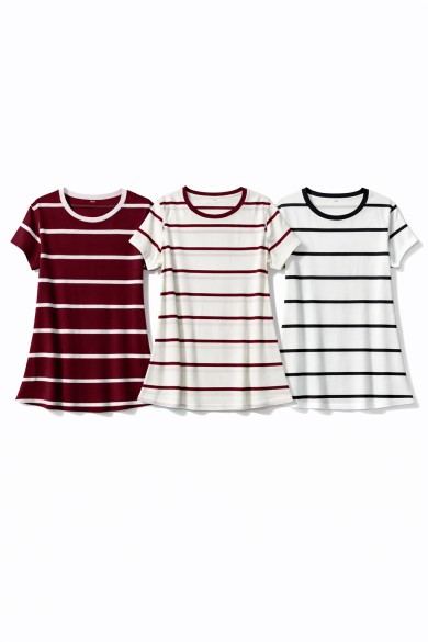 CAMISETA DE RAYAS MANGA CORTA VARIOS COLORES TY-K1830