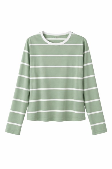 CAMISETA DE RAYAS MANGA LARGA CUELLO REDONDO VARIOS COLORES TY-K1833