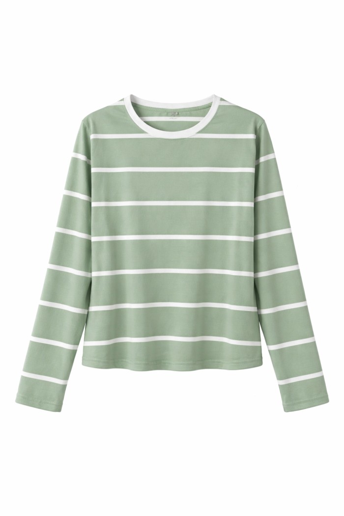 CAMISETA DE RAYAS MANGA LARGA CUELLO REDONDO VARIOS COLORES TY-K1833
