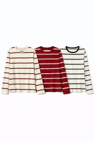 CAMISETA DE RAYAS MANGA LARGA CUELLO REDONDO VARIOS COLORES TY-K1831