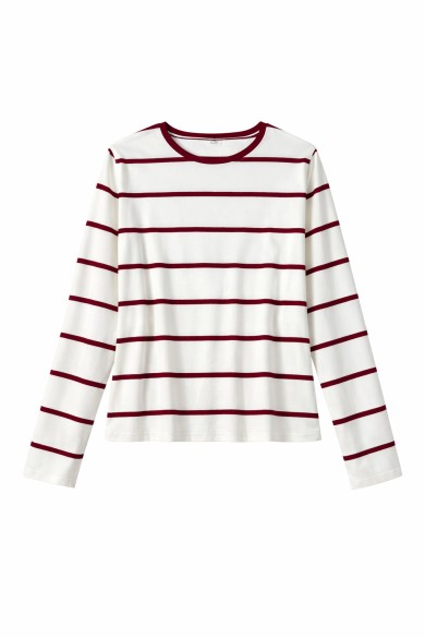 CAMISETA DE RAYAS MANGA LARGA CUELLO REDONDO VARIOS COLORES TY-K1831
