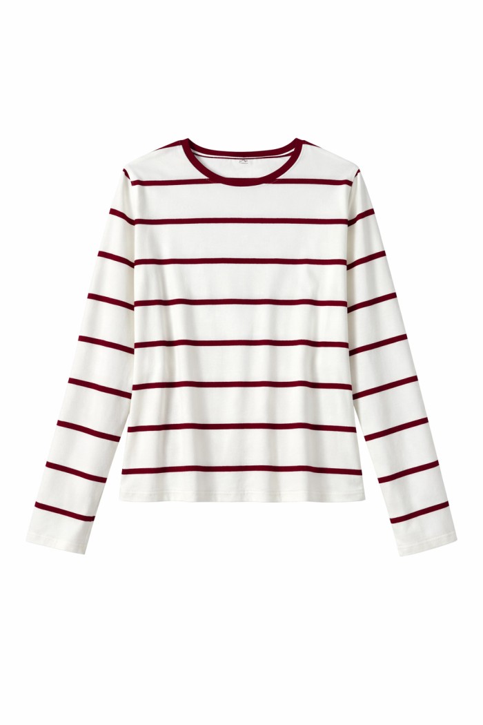 CAMISETA DE RAYAS MANGA LARGA CUELLO REDONDO VARIOS COLORES TY-K1831