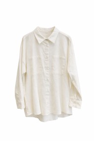 CAMISA MUJER OVERSIZE MANGA LARGA CON BOLSILLOS COLOR BLANCOFBZMA1018A