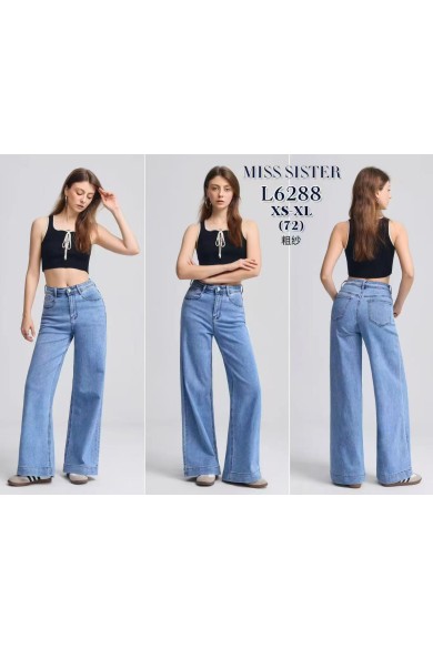 PANTALON VAQUERO MUJER CORTE RECTO ANCHO FBZL6288