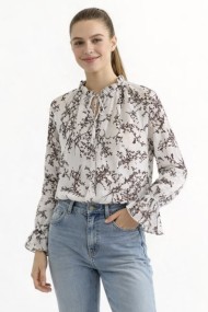 BLUSA MUJER ESTAMPADO FLORAL MANGA LARGA CON VOLANTES VARIOS COLORES DBT-X6319
