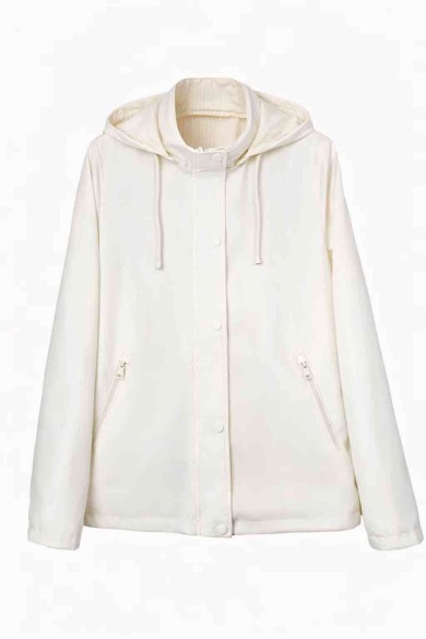 CHAQUETA CORTA CON CAPUCHA REVERSIBLE Y CIERRE DE BOTONES MUJER VARIOS COLORES TY-Z68057