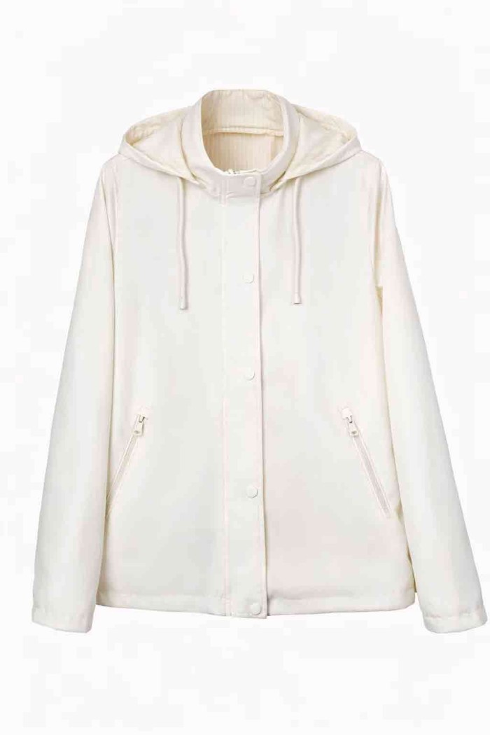 CHAQUETA CORTA CON CAPUCHA REVERSIBLE Y CIERRE DE BOTONES MUJER VARIOS COLORES TY-Z68057