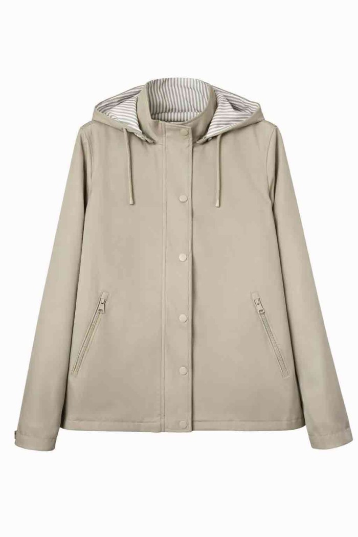 CHAQUETA CORTA CON CAPUCHA REVERSIBLE Y CIERRE DE BOTONES MUJER VARIOS COLORES TY-Z68057