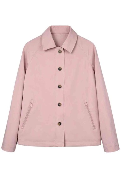 CHAQUETA CORTA LISA CON BOTONES Y BOLSILLOS MUJER VARIOS COLORES TY-Z68026
