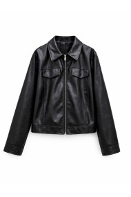 CHAQUETA CORTA TIPO POLIPIEL CON CREMALLERA Y BOLSILLOS MUJER VARIOS COLORES TY-M9290