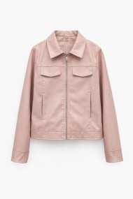 CHAQUETA CORTA TIPO POLIPIEL CON CREMALLERA Y BOLSILLOS MUJER VARIOS COLORES TY-M9290