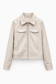 CHAQUETA CORTA TIPO POLIPIEL CON CREMALLERA Y BOLSILLOS MUJER VARIOS COLORES TY-M9290