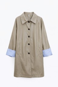 CHAQUETA LARGA TIPO POLIPIEL CON BOTONES Y CUELLO CLÁSICO MUJER VARIOS COLORES TY-M9293