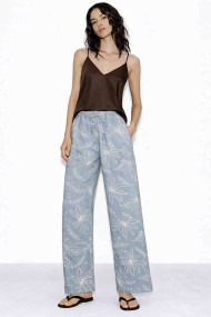 PANTALÓN MUJER ANCHO ESTAMPADO FLORES CINTURA ELÁSTICA VERANO CASUAL VARIOS COLORES TY-H2516