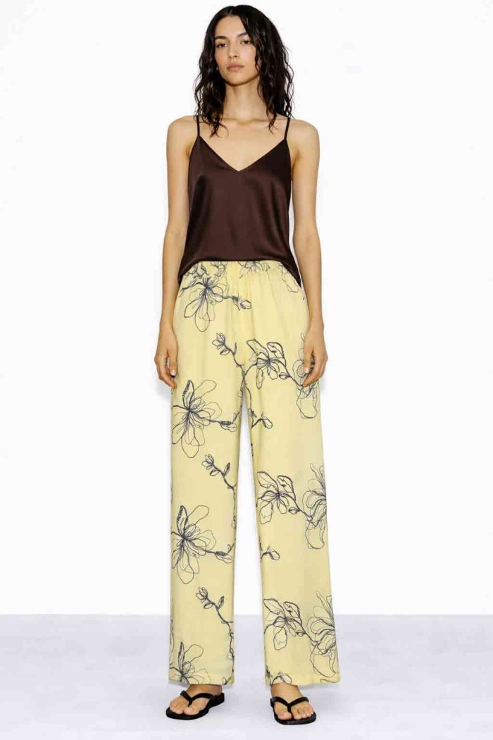 PANTALÓN MUJER ANCHO ESTAMPADO FLORES CINTURA ELÁSTICA VERANO CASUAL VARIOS COLORES TY-H2517
