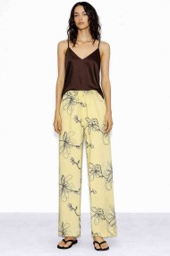 PANTALÓN MUJER ANCHO ESTAMPADO FLORES CINTURA ELÁSTICA VERANO CASUAL VARIOS COLORES TY-H2517