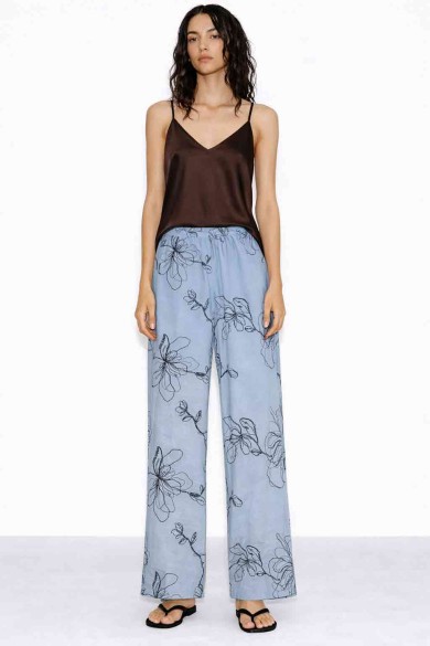 PANTALÓN MUJER ANCHO ESTAMPADO FLORES CINTURA ELÁSTICA VERANO CASUAL VARIOS COLORES TY-H2517