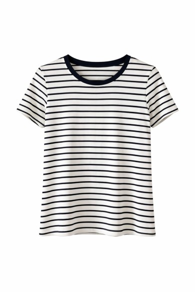 CAMISETA MUJER RAYAS MANGA CORTA CUELLO REDONDO BÁSICA CASUAL VARIOS COLORES TY-K1825