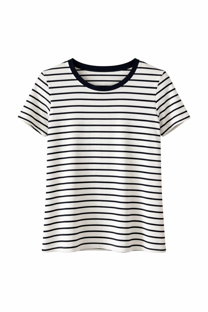 CAMISETA MUJER RAYAS MANGA CORTA CUELLO REDONDO BÁSICA CASUAL VARIOS COLORES TY-K1825
