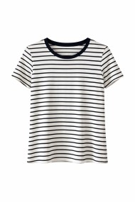 CAMISETA MUJER RAYAS MANGA CORTA CUELLO REDONDO BÁSICA CASUAL VARIOS COLORES TY-K1825