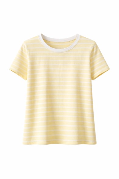 CAMISETA MUJER RAYAS MANGA CORTA CUELLO REDONDO BÁSICA CASUAL VARIOS COLORES TY-K1825