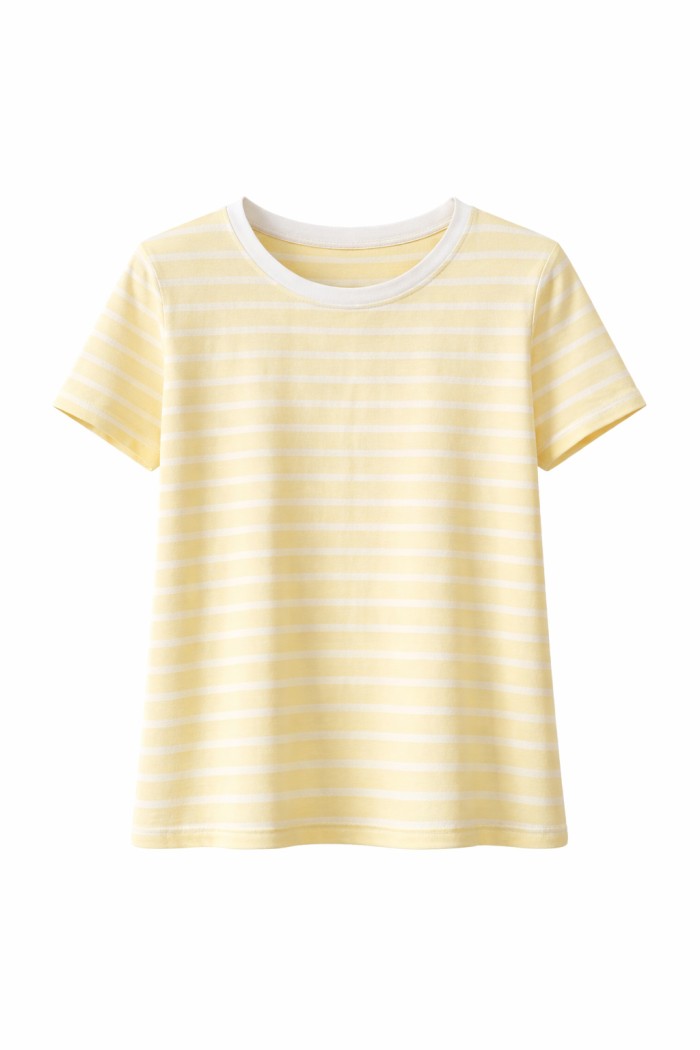 CAMISETA MUJER RAYAS MANGA CORTA CUELLO REDONDO BÁSICA CASUAL VARIOS COLORES TY-K1825