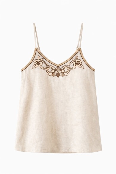 TOP MUJER TIRANTES CON BORDADO DETALLE BOHO VERANO DBT-X5742