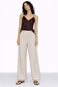 PANTALÓN MUJER ANCHO LISO CINTURA ELÁSTICA CASUAL VERANO VARIOS COLORES TY-H2428