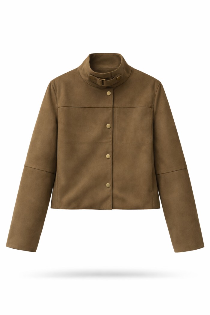 CHAQUETA CORTA EFECTO CUERO CON BOTONES – VARIOS COLORES TY-M9338