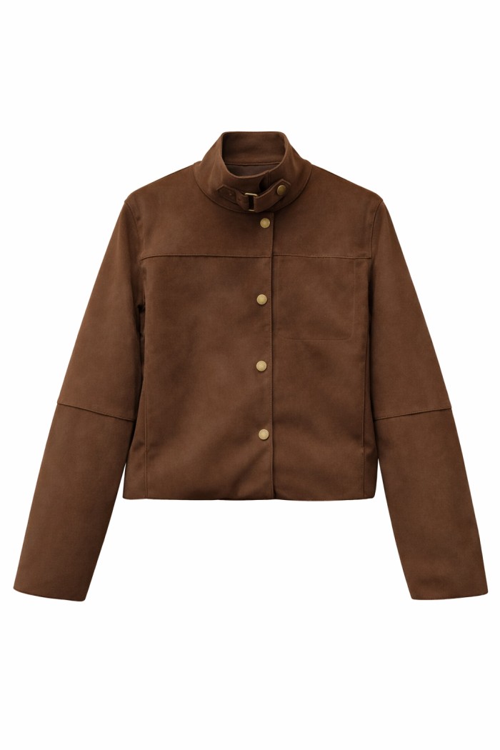 CHAQUETA CORTA EFECTO CUERO CON BOTONES VARIOS COLORES TY-M9338