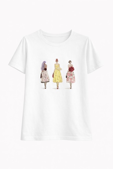 CAMISETA MUJER ESTAMPADO FIGURAS VARIOS DIBUJOS TY-K1866