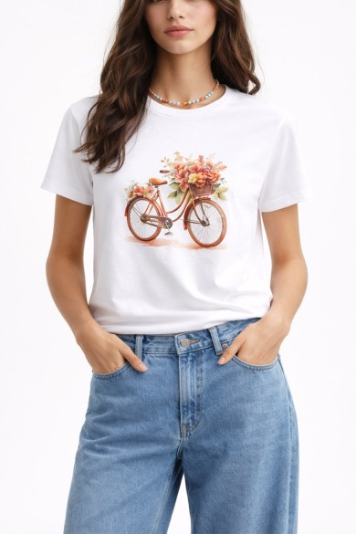 CAMISETA MUJER ESTAMPADO FIGURAS VARIOS DIBUJOS TY-K1868