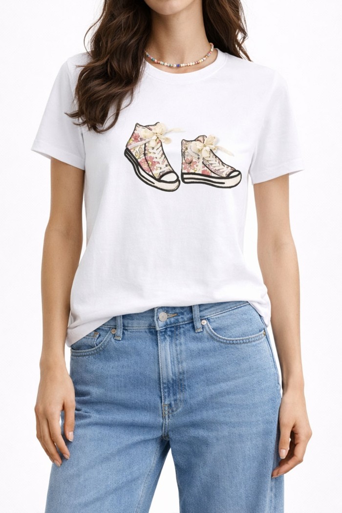 CAMISETA MUJER ESTAMPADO FIGURAS VARIOS DIBUJOS TY-K1869