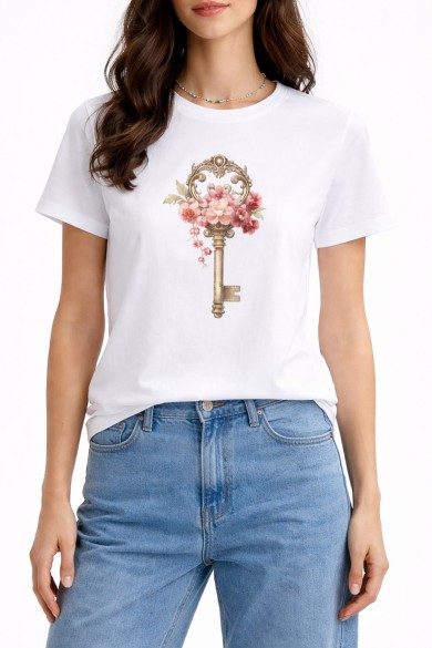 CAMISETA MUJER ESTAMPADO FIGURAS VARIOS DIBUJOS TY-K1862