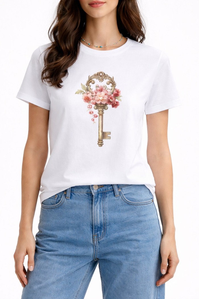 CAMISETA MUJER ESTAMPADO FIGURAS VARIOS DIBUJOS TY-K1862