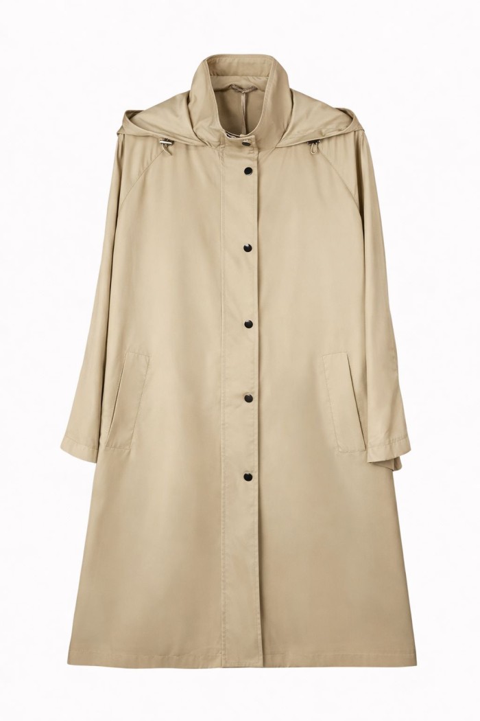GABARDINA LARGA CON CAPUCHA VARIOS COLORES TY-Z68828 BEIGE