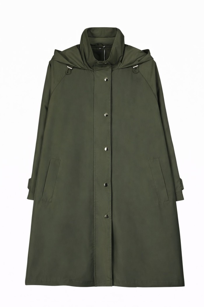 GABARDINA LARGA CON CAPUCHA VARIOS COLORES TY-Z68828 VERDE KAI