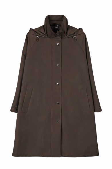 GABARDINA LARGA CON CAPUCHA VARIOS COLORES TY-Z68828 MARRON