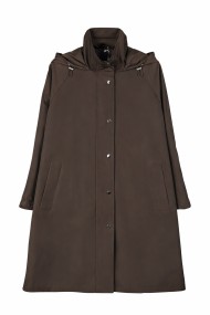 GABARDINA LARGA CON CAPUCHA VARIOS COLORES TY-Z68828 MARRON