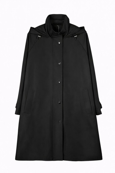 GABARDINA LARGA CON CAPUCHA VARIOS COLORES TY-Z68828 NEGRO