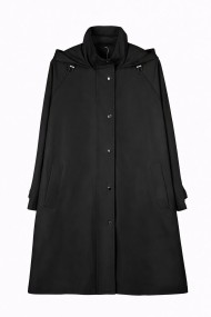 GABARDINA LARGA CON CAPUCHA VARIOS COLORES TY-Z68828 NEGRO