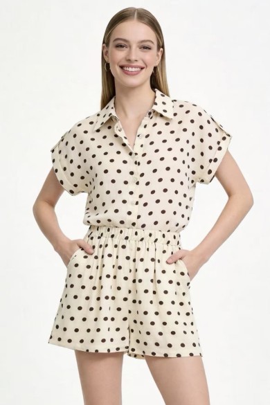 CONJUNTO DE LUNARES CAMISA SHORT DBT-X6159