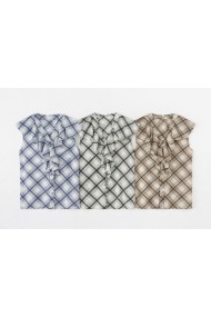 BLUSA DE CUADROS CON VOLANTES DBT-X6254
